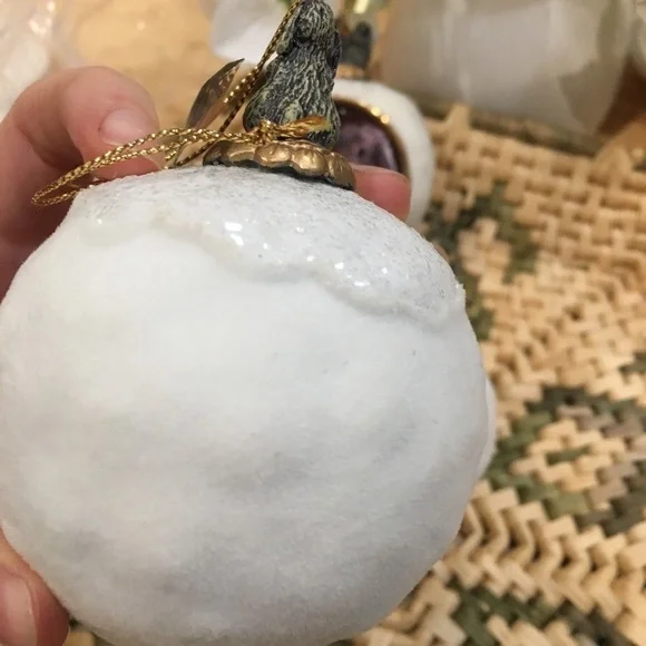 Vintage VIVI CRANDALL SNOWBALL BUNNIES Christmas ornaments set of three rabbits - Picture 7 of 10